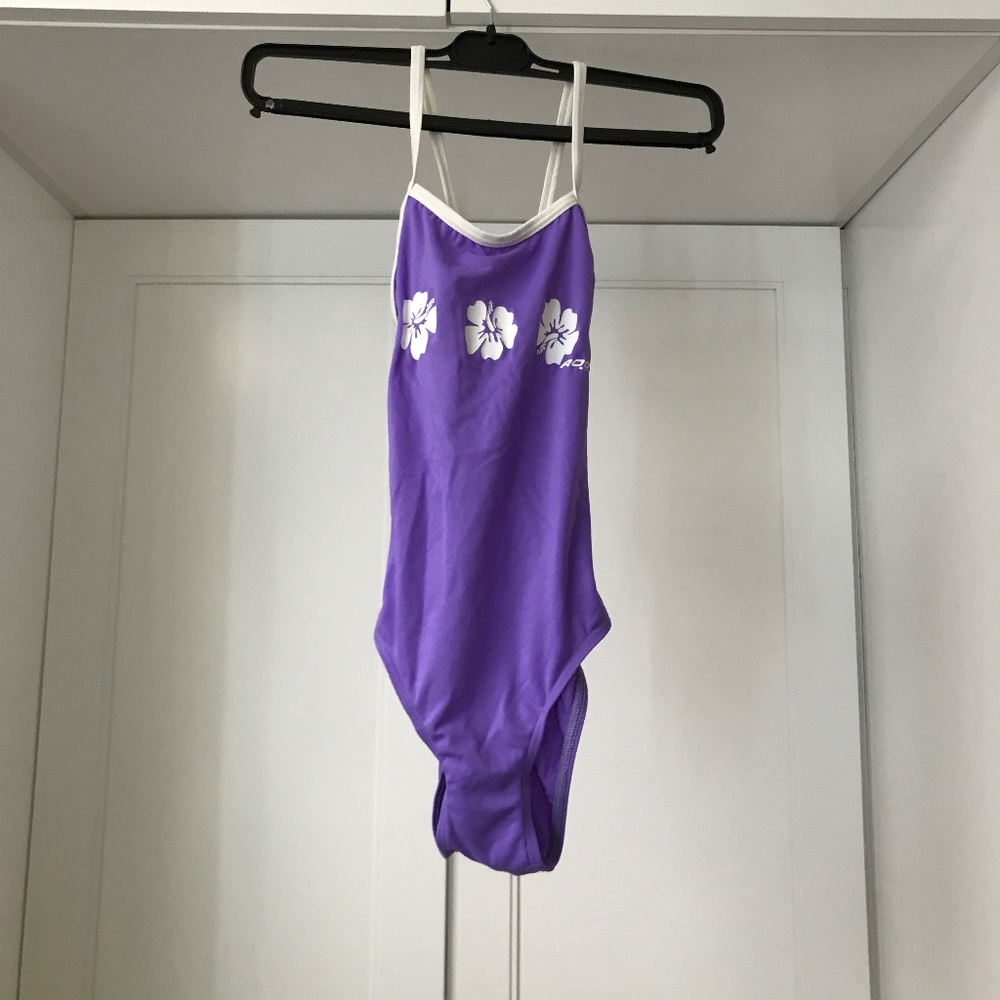 Roots Swim NWT Girls One Piece Swimsuit 12 Lavender/ Purple 🇨🇦